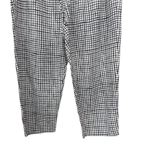 Eileen Fisher Women SZ L/G Textured Crepe Grid Slouchy Cropped Pants - Picture 14 of 15